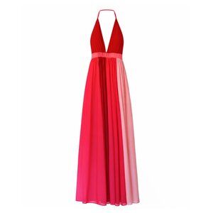 Pink Lily Pink Pleated Maxi Dress Large